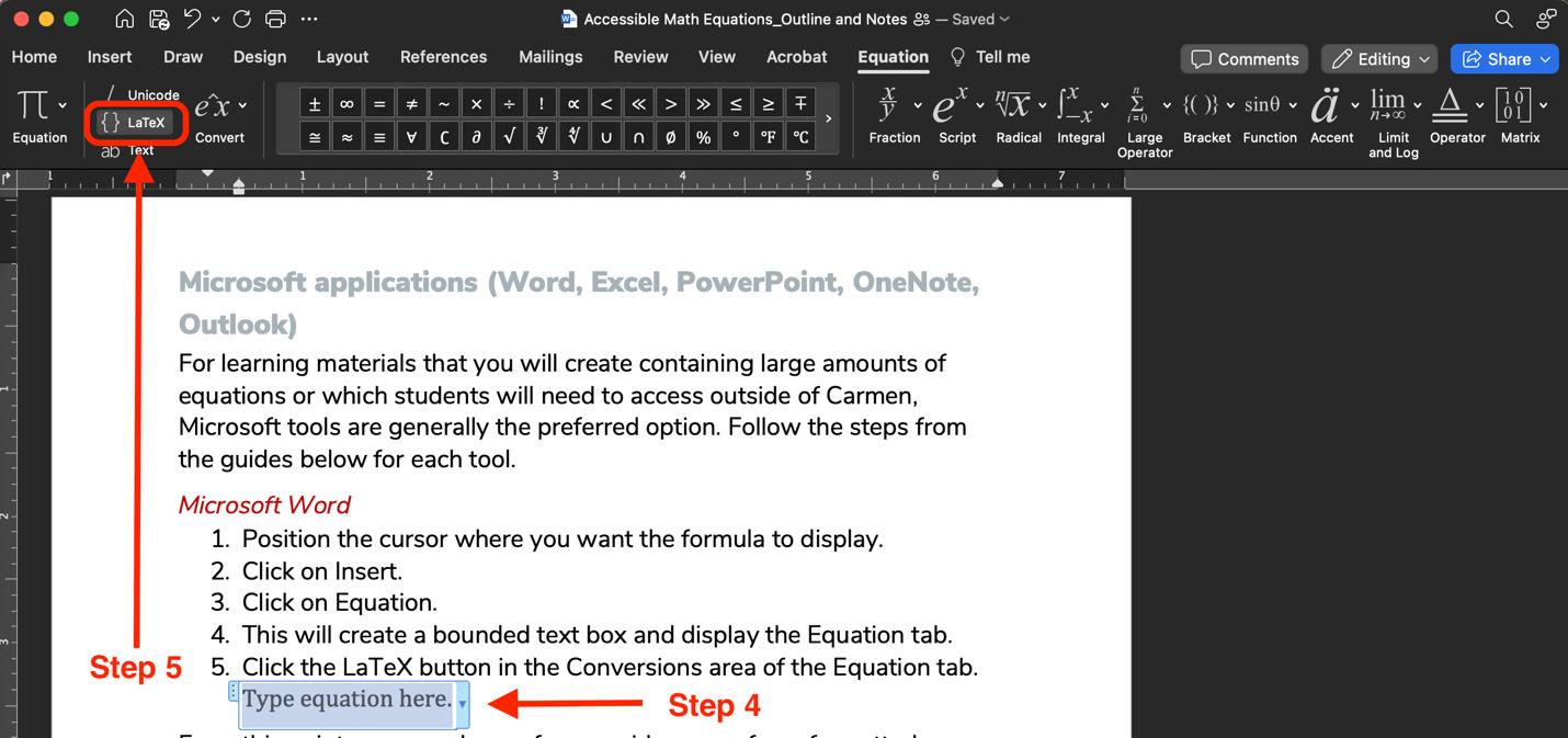 Screenshot displaying steps 4 and 5 above. 