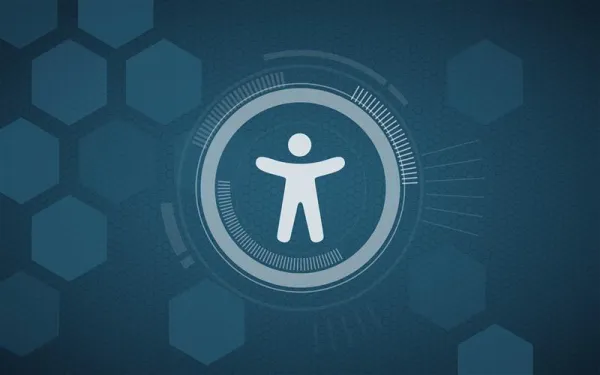 The symbol for digital accessibility: a person within a circle.