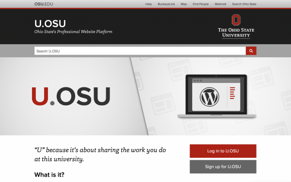 screenshot of u.osu.edu login/signup page